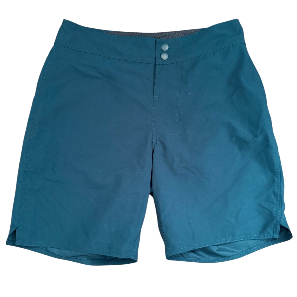 Zara Men's Board Shorts Long Length‎ 7" Snap Close Green Blue Teal Small NWT